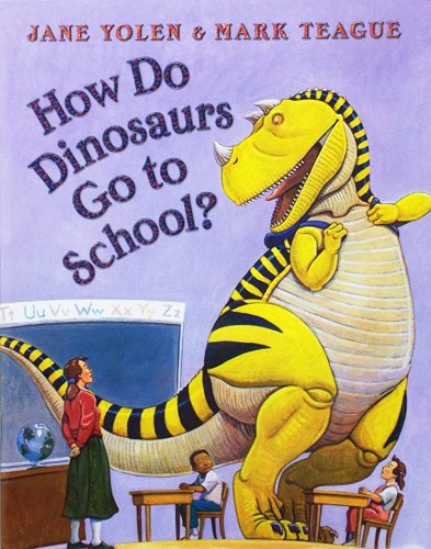 How do Dinosour go to school?